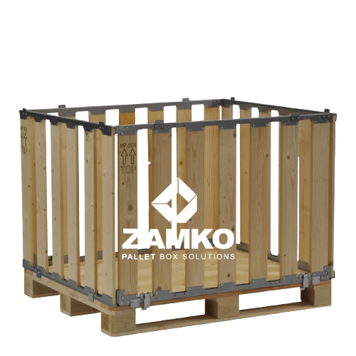 Pallet box, 4 walls, 800mm high - Wooden Pallet Boxes - Zamko B.V.
