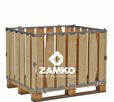 Pallet Box -4 detachable walls with wide planks - Zamko B.V.
