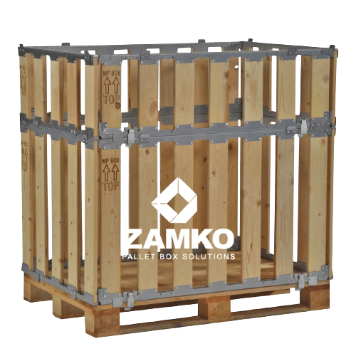 Wooden Pallet Boxes Pallet Box -8 detachable walls (700mm + 350mm high) - 19 Wooden Pallet Boxes Zamko B.V.