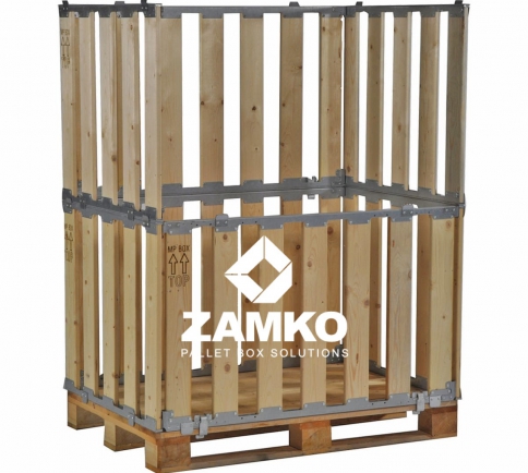 Pallet box, 8 detachable walls (700mm + 700mm high) - Zamko B.V.
