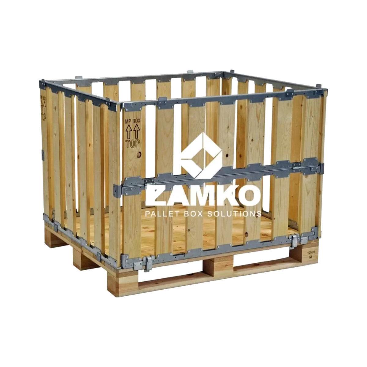 Zamko B.V. - Wooden Pallet Boxes Pallet Box -4 detachable walls incl. 1 hinged gate