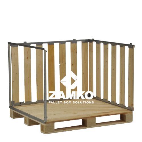 Wooden Pallet Boxes Pallet Box -4 detachable walls; one short side open - 7 Wooden Pallet Boxes Zamko B.V.