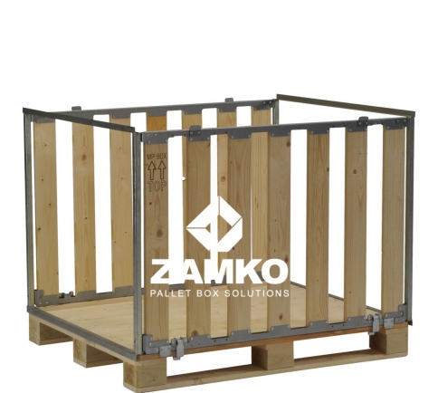 Pallet Box -4 detachable walls; two short sides open - Zamko B.V.