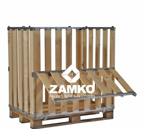 Pallet Box -4 detachable walls (1100mm) incl. hinged gate - Zamko B.V.