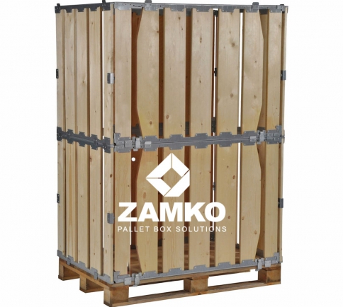 Pallet Box -8 detachable walls with wide planks - Zamko B.V.