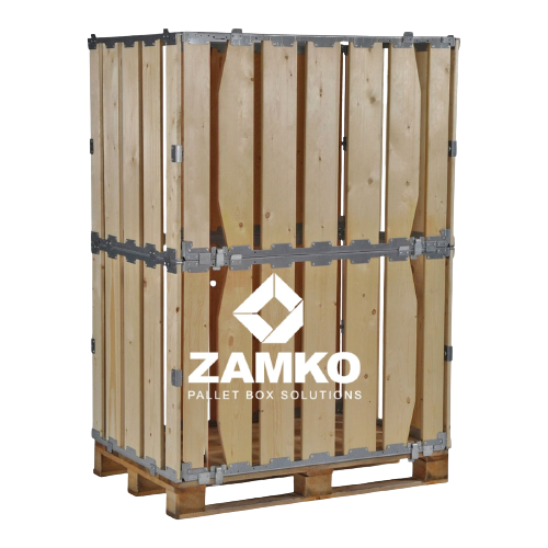 Wooden Pallet Boxes Pallet Box -8 detachable walls with wide planks - 3 Wooden Pallet Boxes Zamko B.V.