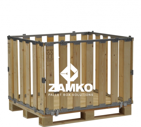 Pallet Box -4 detachable walls with preparation for hinged gate - Zamko B.V.