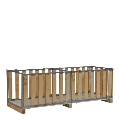  - Pallet Box -7 detachable walls for a 240cm pallet, 1 short side open - Zamko B.V.