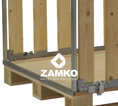 Pallet Box -7 detachable walls for a 240cm pallet, 1 short side open - Zamko B.V.