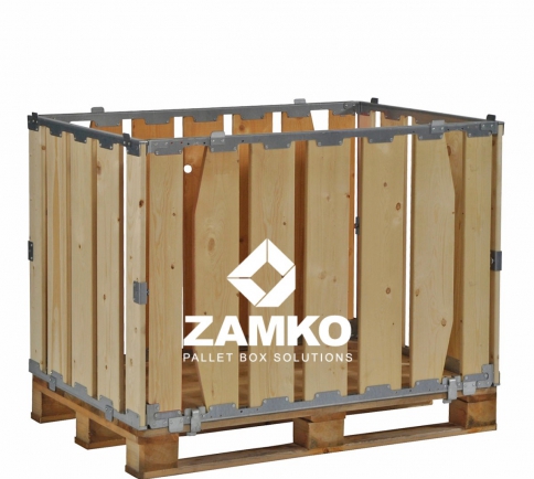 Palettenbox -4 detachable walls with wide planks - Zamko B.V.