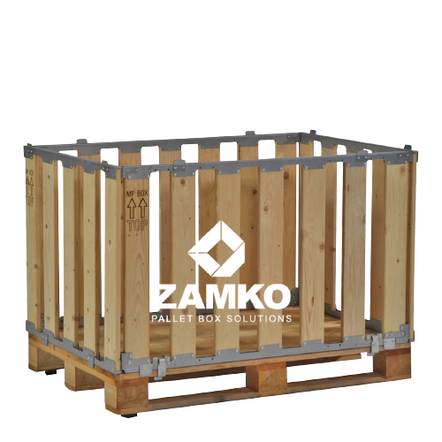 Wooden Pallet Boxes - Pallet Box -4 detachable walls (700mm high) - Zamko B.V.