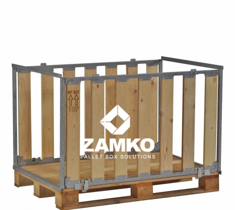 Pallet Box -4 detachable walls; two short sides open - Zamko B.V.