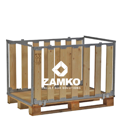 Zamko B.V. - Wooden Pallet Boxes Pallet Box -4 detachable walls; two short sides open