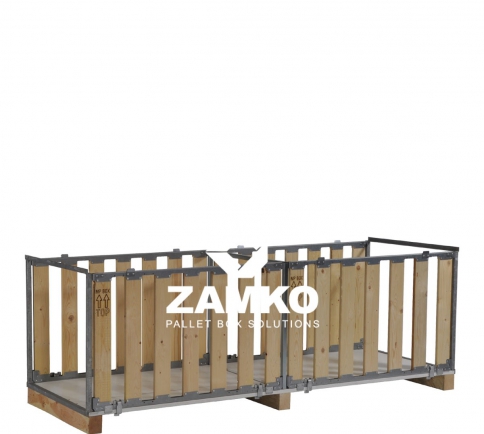 Pallet Box -7 detachable walls for a 240cm pallet, 2 short sides open - Zamko B.V.