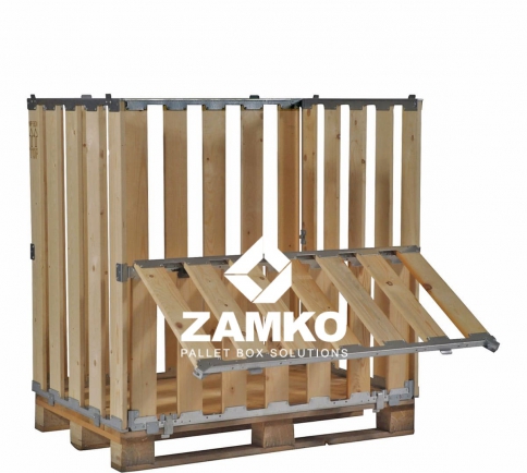 Pallet Box -4 detachable walls incl. 1 hinged gate - Zamko B.V.