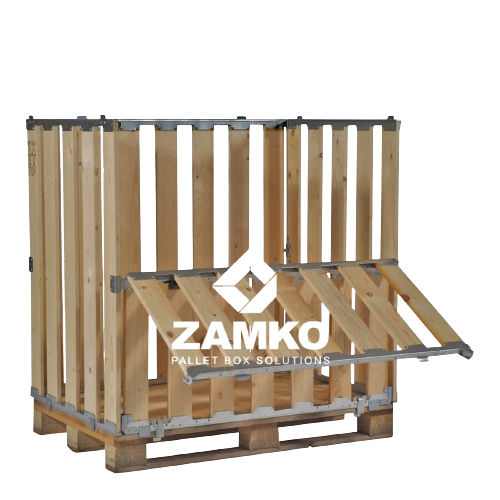 Zamko B.V. - Wooden Pallet Boxes Pallet Box -4 detachable walls incl. 1 hinged gate