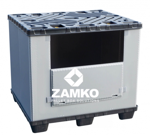 Plastic Pallet Box Sleeve with Folding Window – 1000×1200 - Zamko B.V.