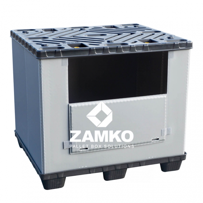 Plastic Pallet Box Sleeve with Folding Window – 1000×1200 - Zamko B.V.