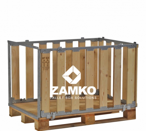 Pallet Box -4 detachable walls; one short side open - Zamko B.V.