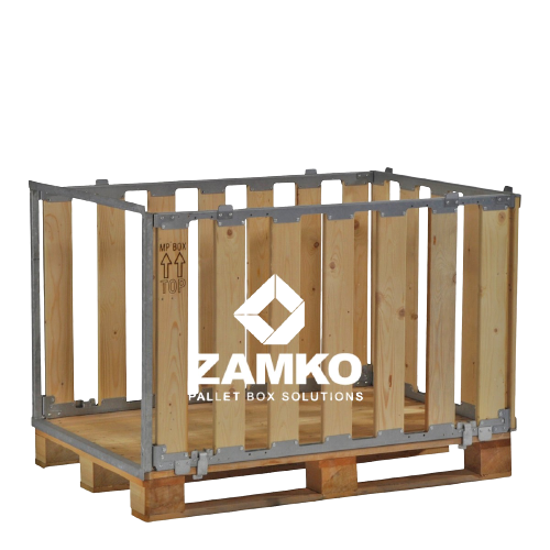  - Pallet Box -4 detachable walls; one short side open - Zamko B.V.